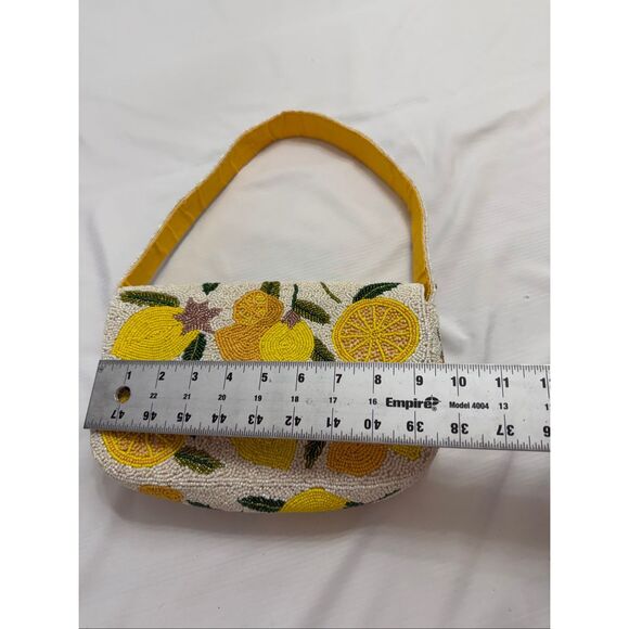 America & Beyond Make Lemonade Beaded Shoulder Bag Handbag - Picture 7 of 13